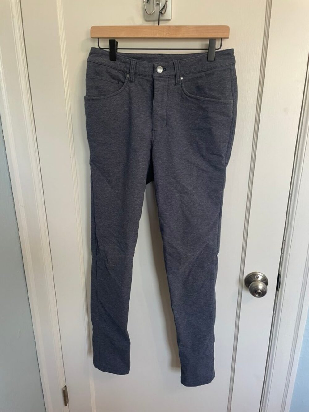 Lululemon Men's ABC Pant Slim 34"L Tech Canvas Heather Blue Size 28